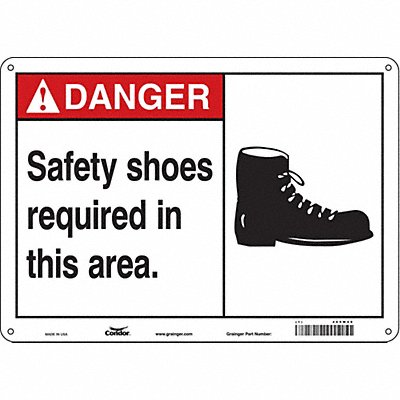 CONDOR 465W49 Safety Sign 10 in x 14 in Polyethylene