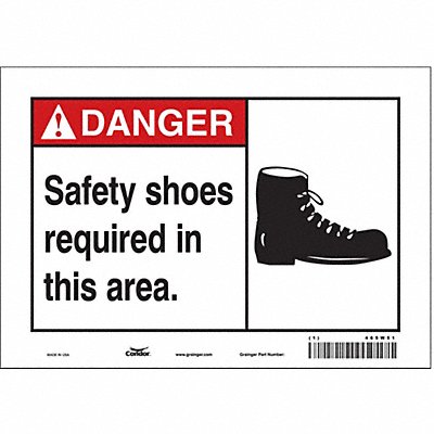 CONDOR 465W51 Safety Sign 7 in x 10 in Vinyl