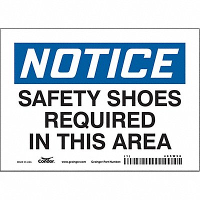 CONDOR 465W58 K0667 Safety Sign 5 in x 7 in Vinyl