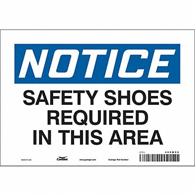 CONDOR 465W59 K0667 Safety Sign 7 in x 10 in Vinyl