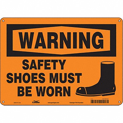 CONDOR 465W82 Safety Sign 10 in x 14 in Polyethylene