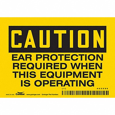 CONDOR 465X99 Safety Sign 3 1/2 inx5 in Vinyl