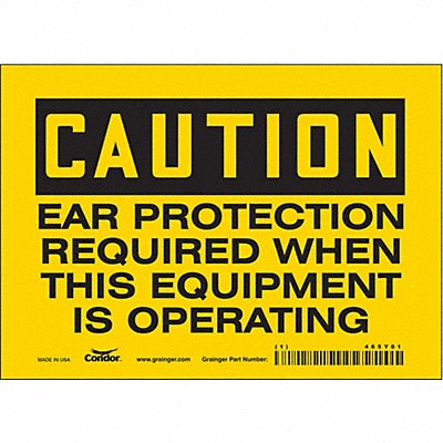 CONDOR 465Y01 Safety Sign 5 in x 7 in Vinyl