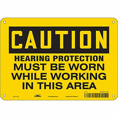 CONDOR 465Y39 Safety Sign 7 in x 10 in Polyethylene