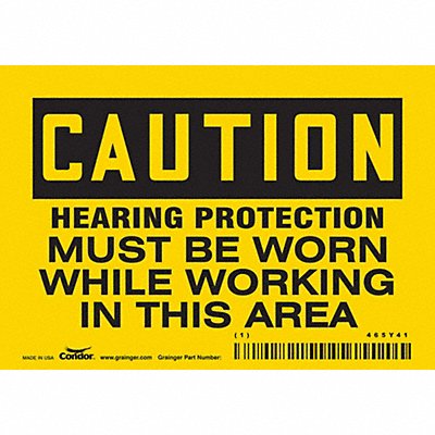CONDOR 465Y41 Safety Sign 3.5in x 5in Vinyl