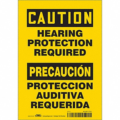 CONDOR 465Y78 Safety Sign 10 inx7 in Vinyl