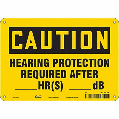 CONDOR 465Y86 Safety Sign 7 in x 10 in Aluminum