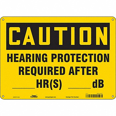 CONDOR 465Y87 Safety Sign 10 in x 14 in Aluminum
