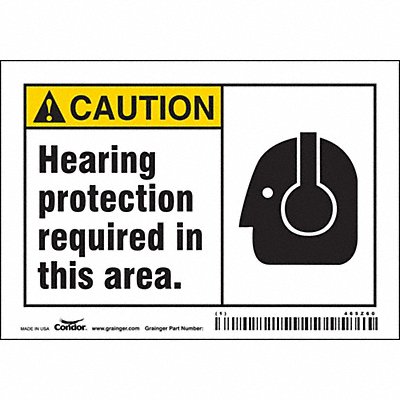 CONDOR 465Z60 Safety Sign 3 1/2 inx5 in Vinyl