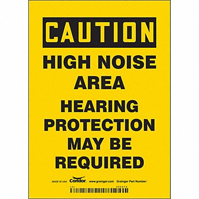 CONDOR 466A15 Safety Sign 7 inx5 in Vinyl