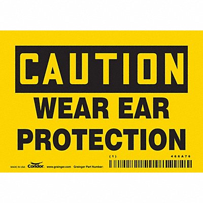 CONDOR 466A76 Safety Sign 3 1/2 inx5 in Vinyl