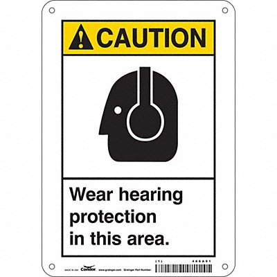 CONDOR 466A91 Safety Sign 10 in x 7 in Aluminum