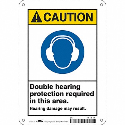 CONDOR 466C45 Safety Sign 10 inx7 in Polyethylene