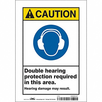 CONDOR 466C47 Safety Sign 10 inx7 in Vinyl