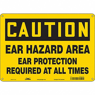 CONDOR 466C50 Safety Sign 10 inx14 in Aluminum