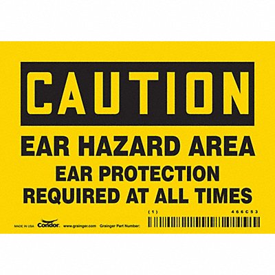 CONDOR 466C53 Safety Sign 3.5in x 5in Vinyl