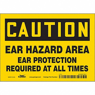 CONDOR 466C54 Safety Sign 5 in x 7 in Vinyl