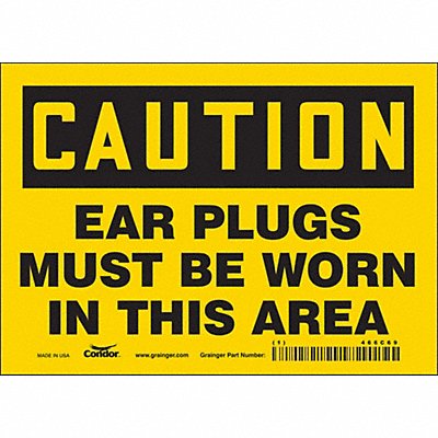 CONDOR 466C69 Safety Sign 5 inx7 in Vinyl