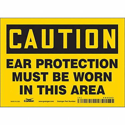 CONDOR 466C82 Safety Sign 5 inx7 in Vinyl