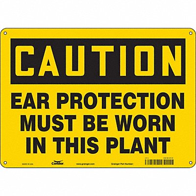 CONDOR 466C93 Safety Sign 10 in x 14 in Aluminum