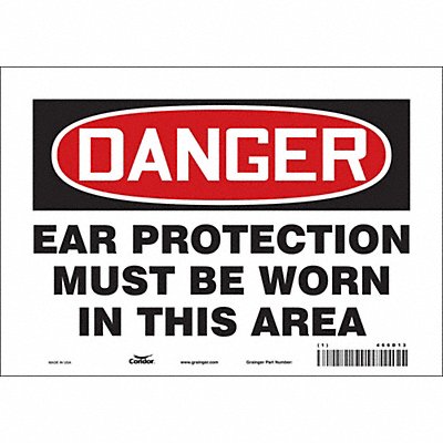 CONDOR 466D13 Safety Sign 7 in x 10 in Vinyl