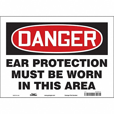 CONDOR 466D14 Safety Sign 10 in x 14 in Vinyl