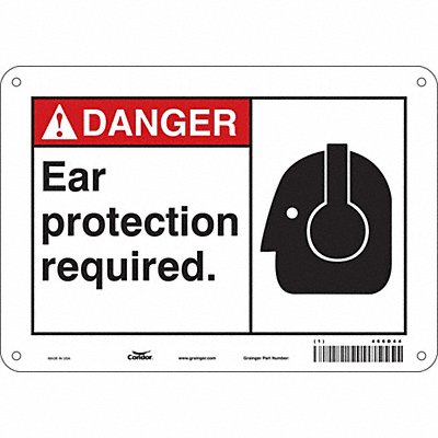 CONDOR 466D44 Safety Sign 7 in x 10 in Polyethylene
