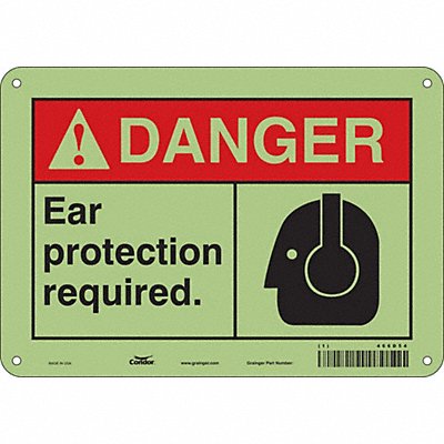 CONDOR 466D54 Safety Sign 7 in x 10 in Polyethylene