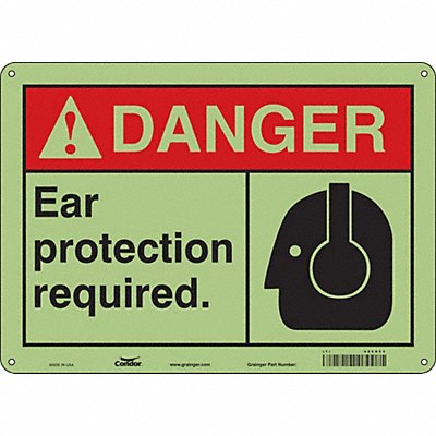 CONDOR 466D55 Safety Sign 10 in x 14 in Polyethylene