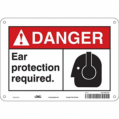 CONDOR 466D56 Safety Sign 7 in x 10 in Polyethylene