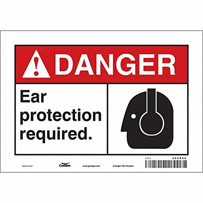 CONDOR 466D58 Safety Sign 7 in x 10 in Vinyl