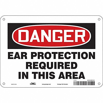 CONDOR 466D60 Safety Sign 7 in x 10 in Aluminum