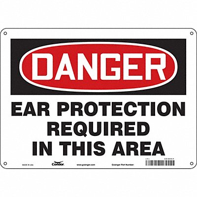 CONDOR 466D61 Safety Sign 10 inx14 in Aluminum