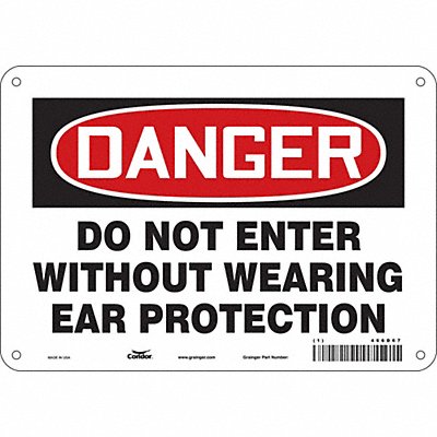 CONDOR 466D67 Safety Sign 7 in x 10 in Aluminum