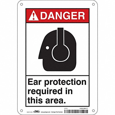 CONDOR 466D97 Safety Sign 10 in x 7 in Polyethylene