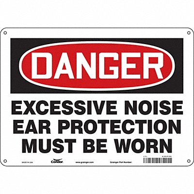 CONDOR 466F09 Safety Sign 10 inx14 in Aluminum