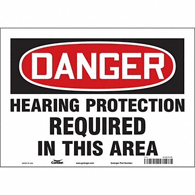 CONDOR 466F35 Safety Sign 10 inx14 in Vinyl