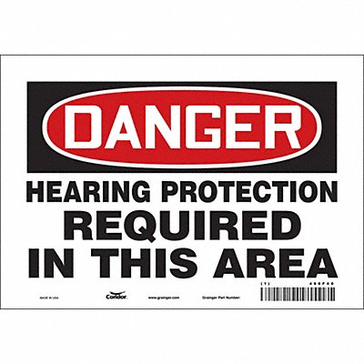 CONDOR 466F40 Safety Sign 7 in x 10 in Vinyl
