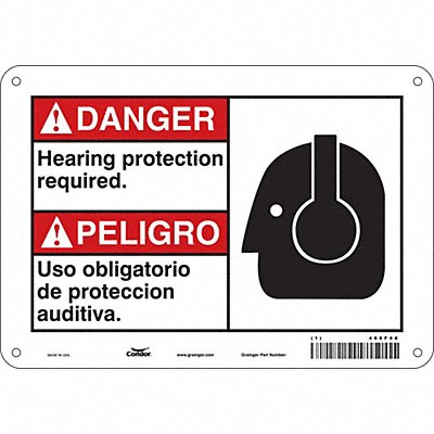 CONDOR 466F48 Safety Sign 7 in x 10 in Aluminum