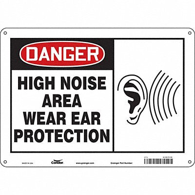 CONDOR 466F60 Safety Sign 10 in x 14 in Polyethylene