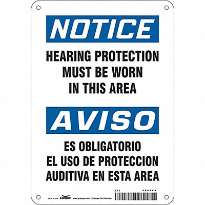 CONDOR 466F88 Safety Sign 10 inx7 in Polyethylene