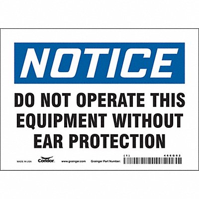 CONDOR 466G02 Safety Sign 5 in x 7 in Vinyl