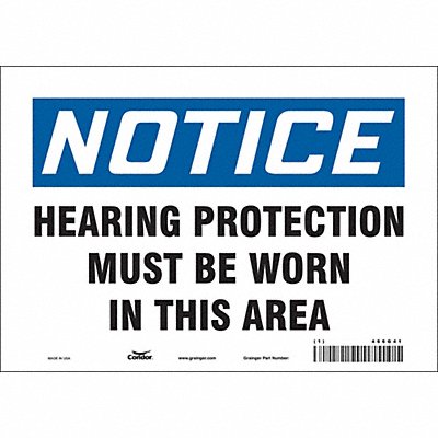 CONDOR 466G41 Safety Sign 7 inx10 in Vinyl