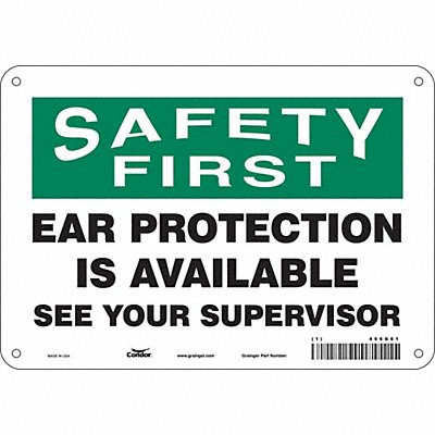 CONDOR 466G61 Safety Sign 7 inx10 in Polyethylene