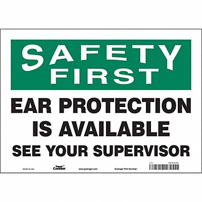 CONDOR 466G64 Safety Sign 10 in x 14 in Vinyl