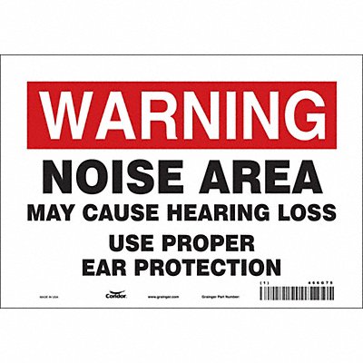 CONDOR 466G75 Safety Sign 7 inx10 in Vinyl