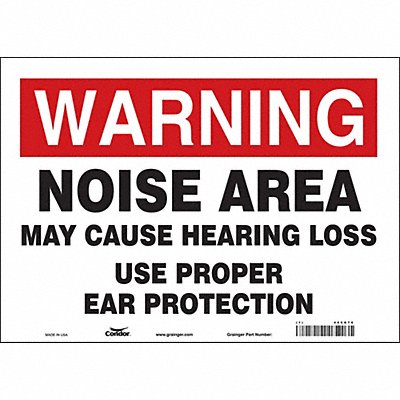 CONDOR 466G76 Safety Sign 10 inx14 in Vinyl