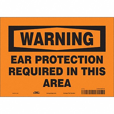CONDOR 466G89 Safety Sign 7 in x 10 in Vinyl