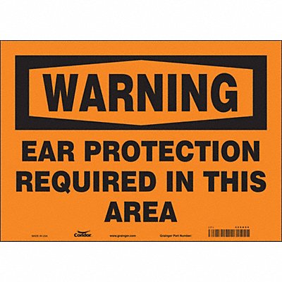 CONDOR 466G90 Safety Sign 10 in x 14 in Vinyl