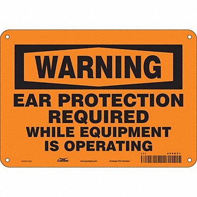 CONDOR 466G91 Safety Sign 7 in x 10 in Aluminum